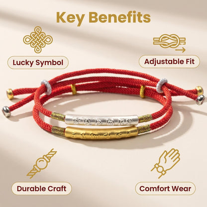 Tibetan Red String Bracelet - Buddhist Lucky Charm