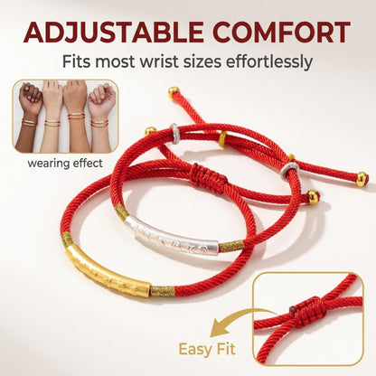 Tibetan Red String Bracelet - Buddhist Lucky Charm