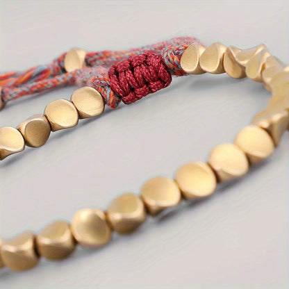Tibetan Copper Beads Bracelet Handmade - For Healing, Strength & Protection