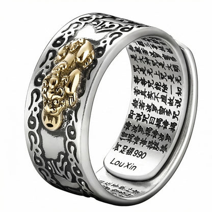 Bague Mantra Pixiu Feng Shui - Richesse et Protection