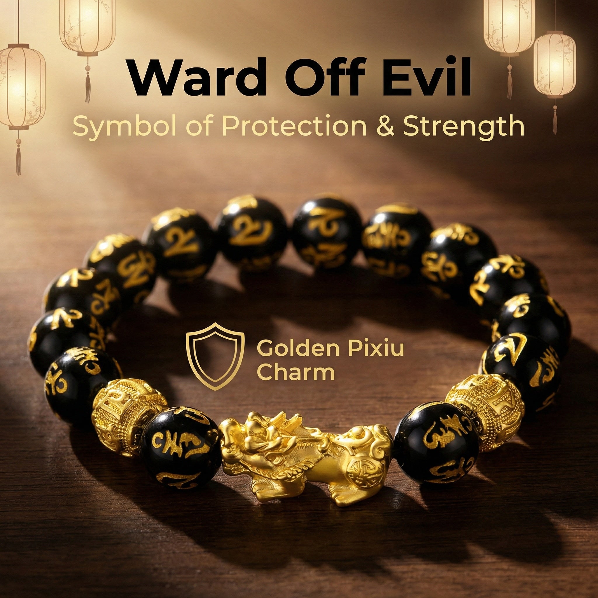 Feng Shui Bracelet - Pixiu Black Obsidian Bracelet for Wealth
