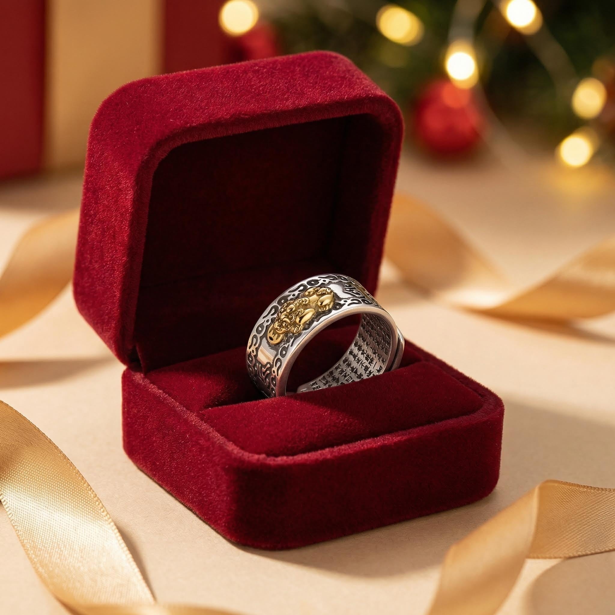 Bague Mantra Pixiu Feng Shui - Richesse et Protection